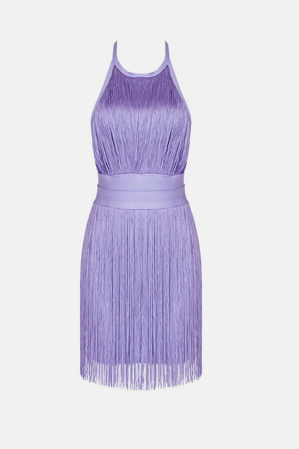 Fringe Halter Neck Backless Mini Dress