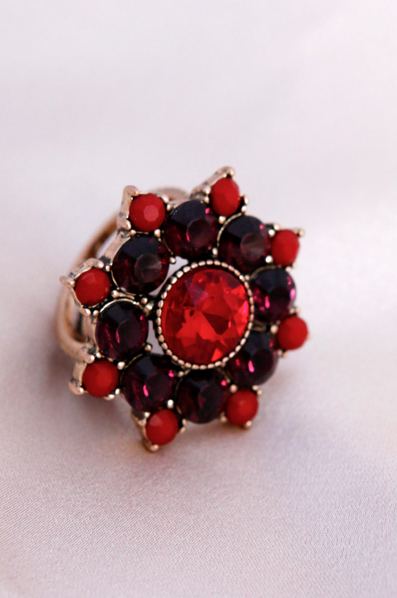 Glass Pixel Floral Ring