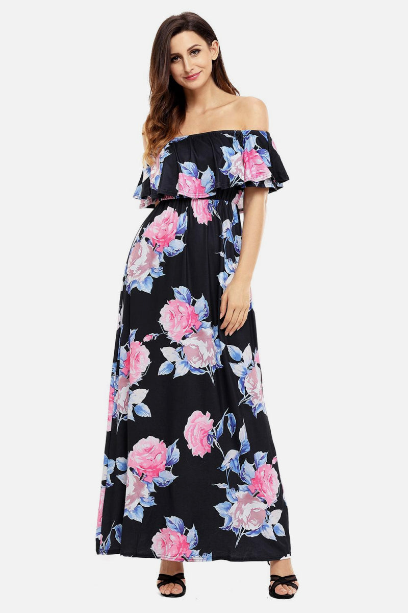 Floral Off Shoulder Maxi Dress