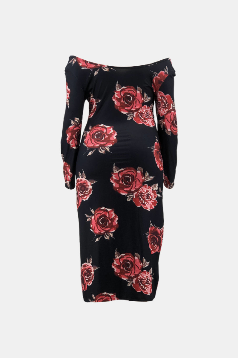 Full Size Floral Off-Shoulder Midi Dress