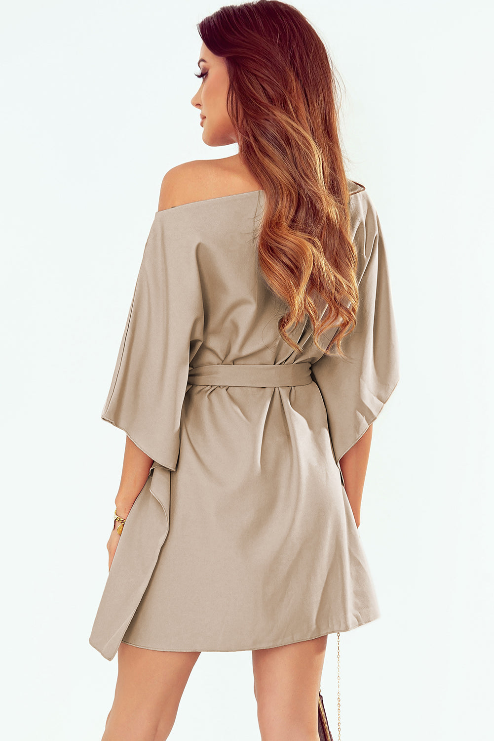 Tie Waist One-Shoulder Mini Dress