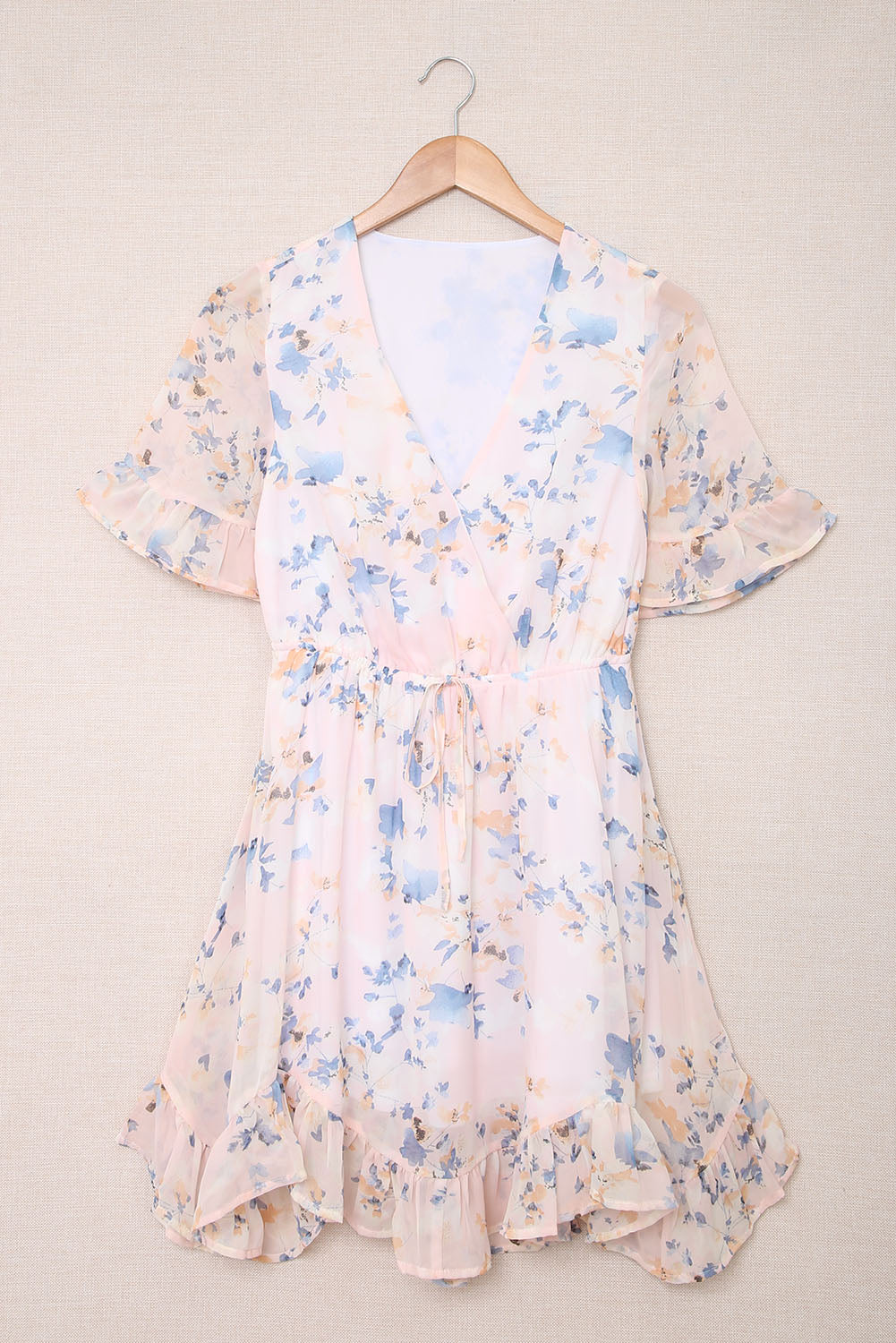 Floral Ruffled Hem Mini Dress