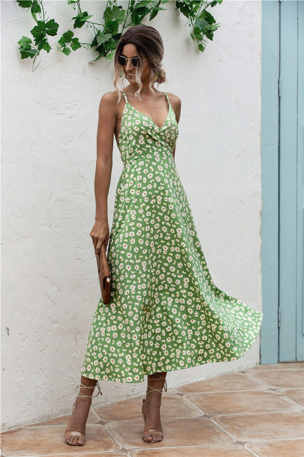 Daisy Floral Bowknot Back Dress