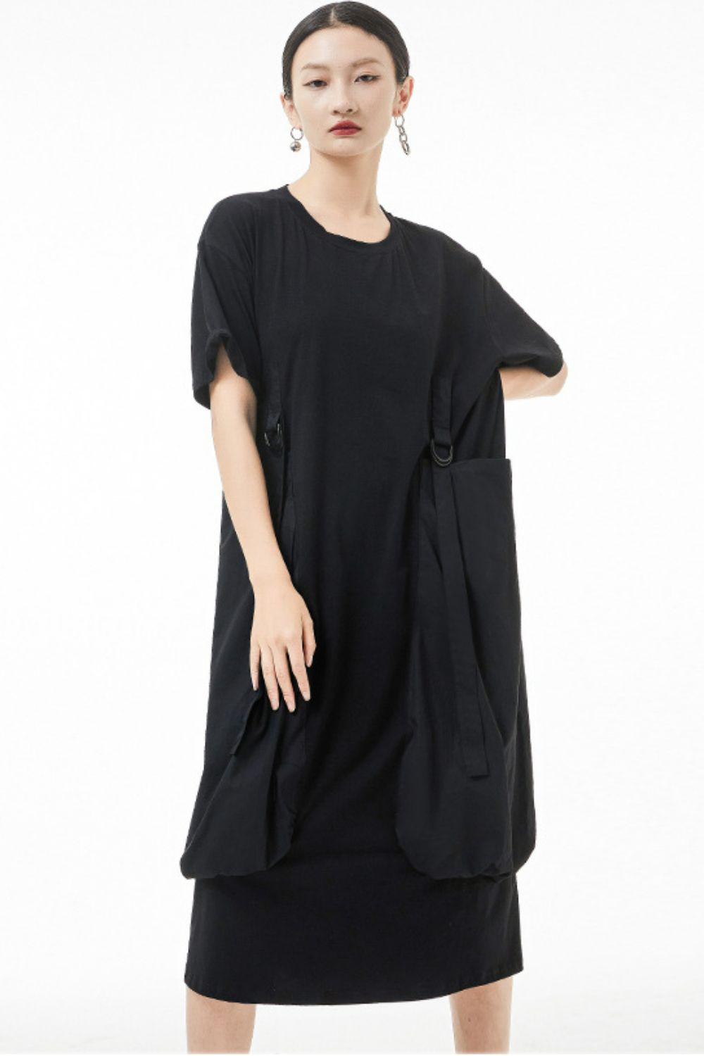 Strap Detail T-Shirt Dress with Pockets