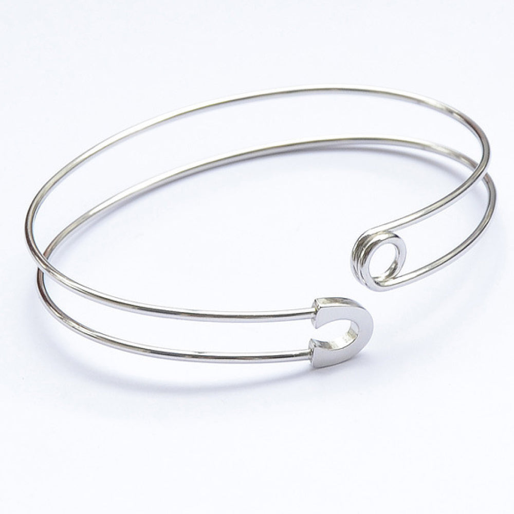 Safety Pin Open Bangle Gold/Silver